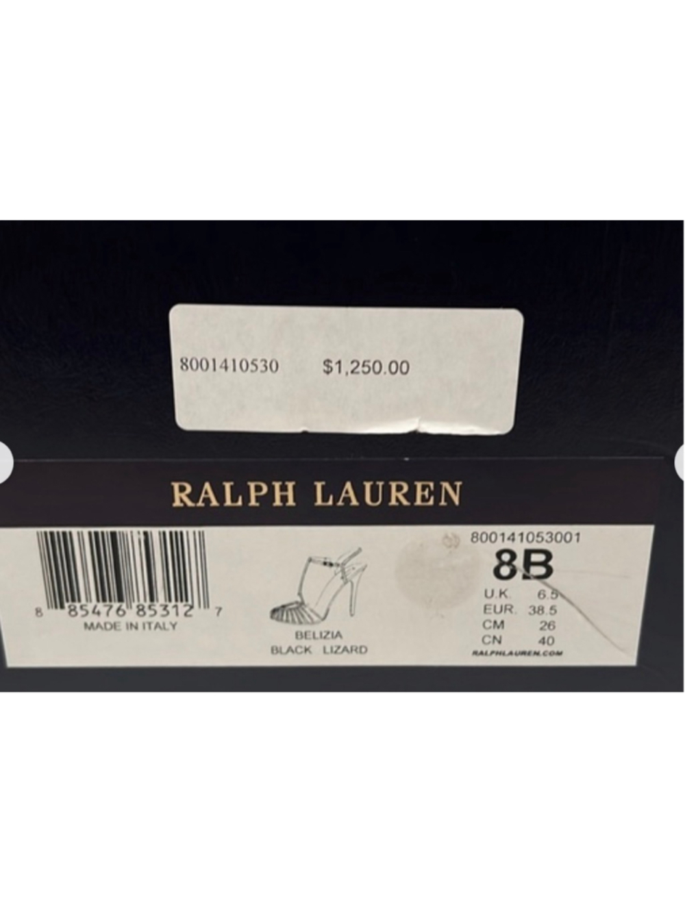 Ralph Lauren Purple Label Black Lizard Belizia Heels Size 8/38 - Picture 4 of 5